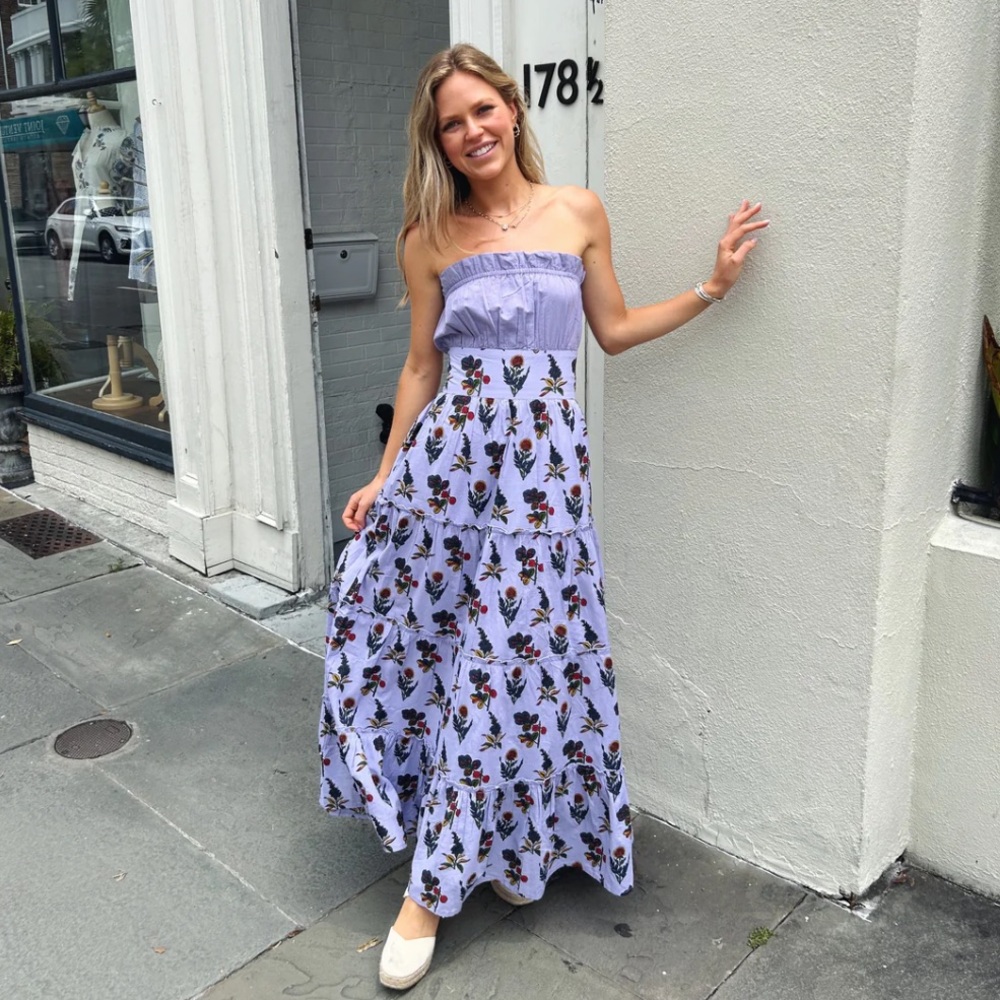 MADISON MATHEWS GENEVIEVE MAXI DRESS LAVENDER OVERDYE